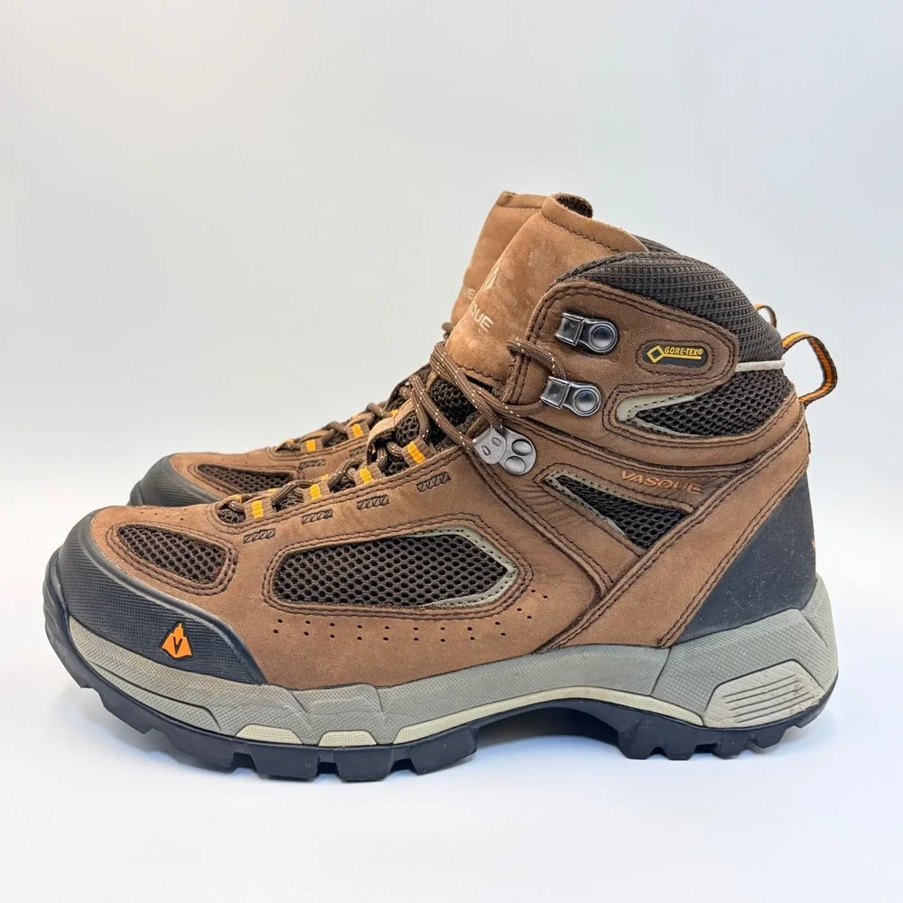 Vasque Breeze 2.0 GTX Mens 9.5M Brown Leather Gore-Tex Hiking Boots 7482 Vibram